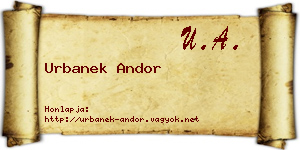 Urbanek Andor névjegykártya