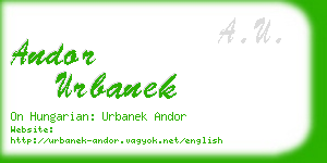 andor urbanek business card